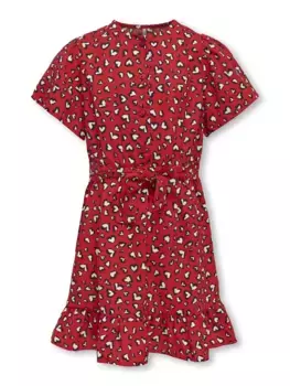 Мини-платье KIDS ONLY "KOGPALMA S/S DRESS PTM", цвет Flame Scarle
