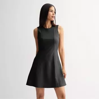 Мини-платье Petite с расклешенным лифом Nine West, черный