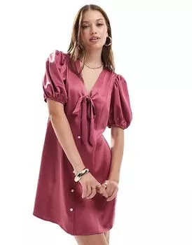 Мини-платье с атласным бантом Miss Selfridge