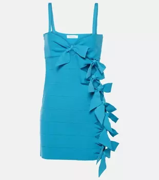 Мини-платье с бантом Blumarine, синий