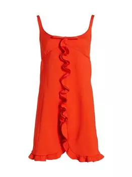 Мини-платье с бантом и оборками Giambattista Valli, красный