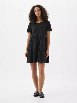 Мини-Платье с короткими рукавами Gap, черный