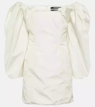 Мини-платье с открытыми плечами JACQUEMUS, белый