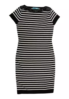 Мини платье TOOche Dress Stripes, черный/белый