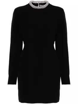 Мини-платье, украшенное кристаллами Alexander Wang, черный