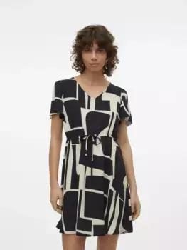 Мини-платье Vero Moda "VMEASY JOY SS SHORT DRESS WVN GA", черный