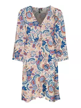 Мини-платье Vero Moda "VMMENNY SLEEVE SHORT DRESS WWN GA", цвет Silver Lining