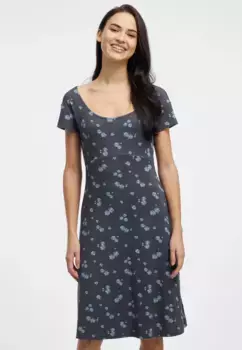 Мини-платье в стиле рэгвир "LUNNGO DRESS", вырез сзади с деталью и цветочным принтом по всей поверхности Ragwear, цвет морской волны