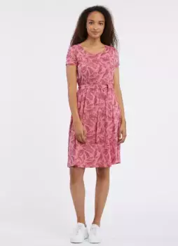 Мини-платье в стиле рэгвир "OLINA DRESS ORG", с поясом на талии и цветочным принтом по всей поверхности Ragwear, коралловый