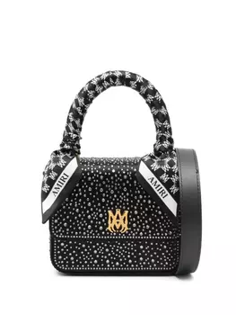 Мини-сумка AMIRI, украшенная стразами, черный