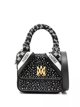 Мини-сумка AMIRI, украшенная стразами, черный