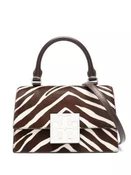 Мини-сумка Bon Bon с зебровым принтом Tory Burch, коричневый