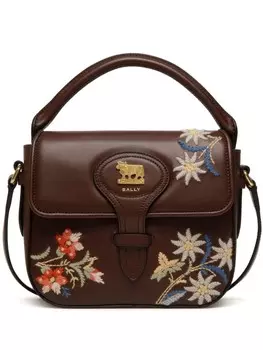 Мини-сумка с вышитыми альпийскими цветами Bally, коричневый