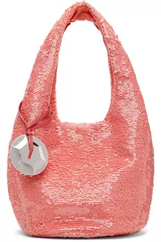 Мини-сумка шоппер с пайетками Jw Anderson, цвет bubblegum