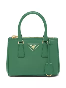 Мини-сумочка Prada Galleria из сафьяновой кожи, зеленый