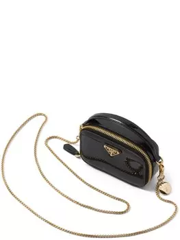 Мини-сумочка Prada из кожи, черный