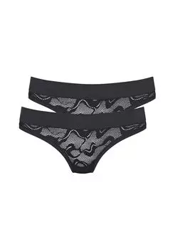 Мини-трусики, комплект из 2 кружевных трусиков Go Allround sloggi, цвет Schwarz One Size