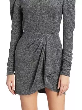 Мини-юбка Bergen с блестящей драпировкой Isabel Marant toile, серебро