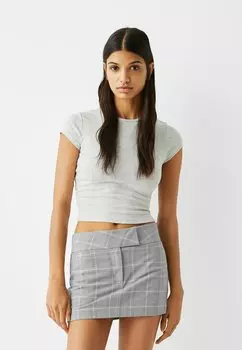 Мини-юбка Bershka, серый