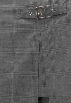 Мини-юбка CHECK WITH BUCKLE SKORT PULL&BEAR, темно-серый