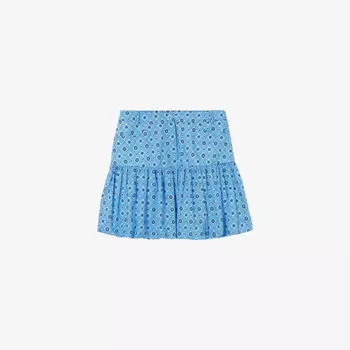 Мини-юбка Claudie Pierlot Monogram из хлопка с принтом, синий