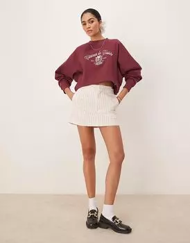 Мини-юбка Dickies service с полосками в кремово-белом цвете