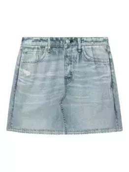 Мини-юбка из потертого денима rag & bone, синий