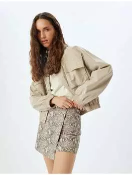 Мини-юбка KOTON, цвет beige gemustert
