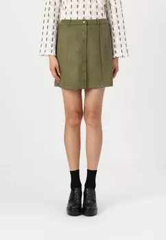 Мини-юбка ONLINA SUEDE BUTTON SKIRT ONLY, хаки