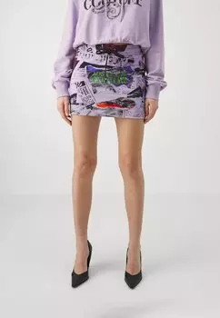 Мини-юбка PIECE Versace Jeans Couture, сирень