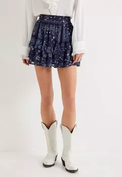 Мини-юбка RUFFLE Koton, темно-синий