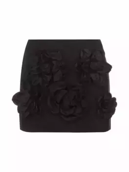 Мини-юбка с аппликацией Dolce&Gabbana, черный
