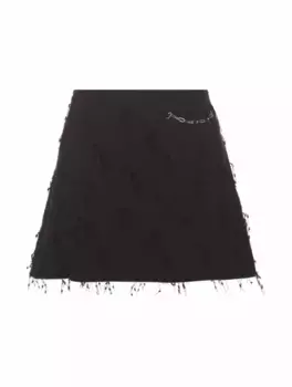 Мини юбка с кистями Ganni, черный