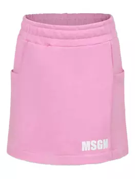 Мини-юбка с логотипом MSGM Kids, розовый
