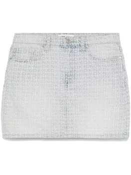 Мини-юбка с монограммой DKNY, синий