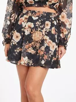 Мини-юбка с принтом «Элла» Guess Factory, цвет transitional jet black mu