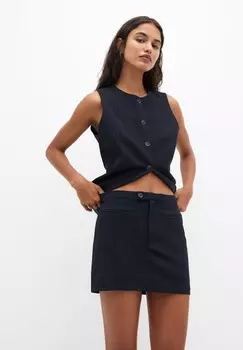Мини-юбка STRIPED WITH POCKETS PULL&BEAR, синий