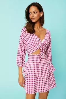 Мини-юбка в клетку Debenhams, фиолетовый