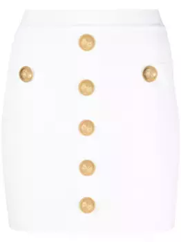 Мини-юбка в рубчик BALMAIN, белый