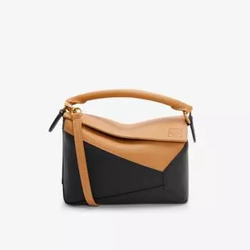 Миниатюрная кожаная сумка через плечо puzzle Loewe, черный
