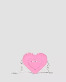 Миниатюрная кожаная сумка в форме сердца Dr. Martens, цвет Fondant Pink — Kiev