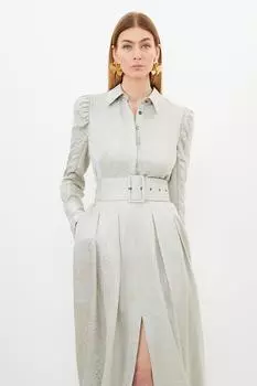 Миниатюрное жаккардовое платье-миди Karen Millen, белый