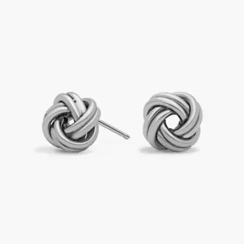 Миниатюрные серьги Love Knot из итальянского белого золота 14 карат Blue Nile