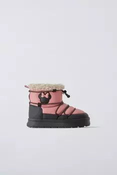 Минни маус disney стеганые ботинки ZARA, розовый
