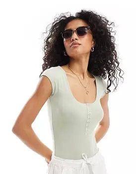 Miss Selfridge – боди на кнопках Sage