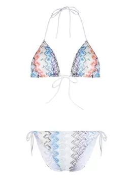 Missoni бикини с вырезом халтер и узором зигзаг, синий