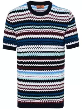 Missoni футболка с принтом зигзаг, синий