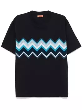 Missoni футболка с узором зигзаг, синий