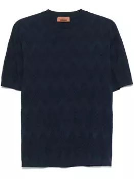 Missoni футболка с узором зигзаг, синий