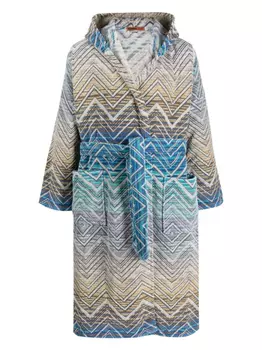 Missoni Home халат с узором зигзаг, синий